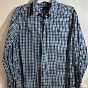 Chaps Blue Casual Button Down Shirt